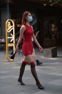 【精选街拍】Vol.3718 时尚红色连衣裙 [145P-3.05GB]